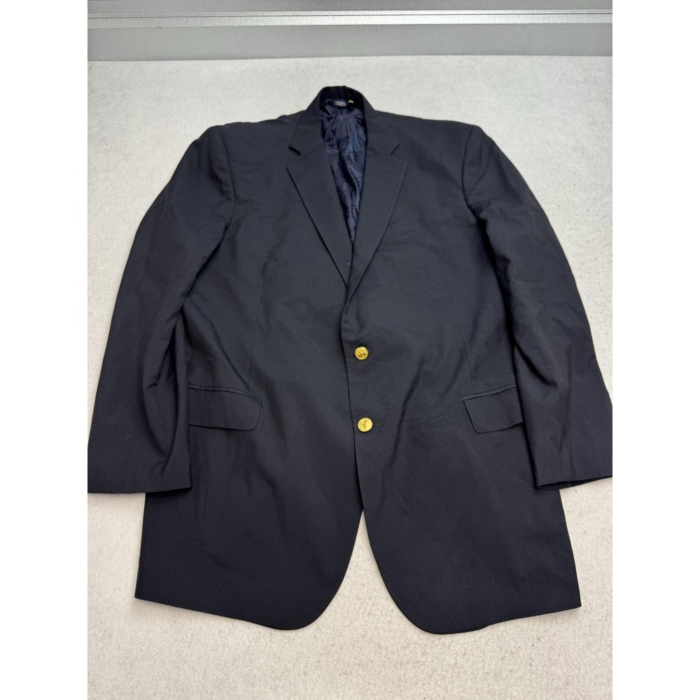 Brooks Brothers Blazer Mens 50 Long Navy Wool 1818 Madison Loro Piana Coat*FLAW*